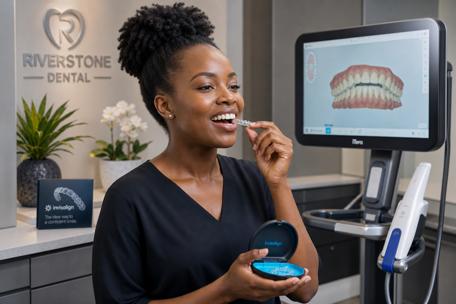 Invisalign clear aligner treatment at Riverstone Dental Care